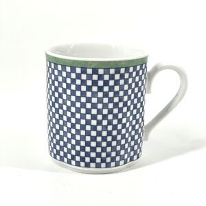Villeroy & Boch Switch 3 Castell Coffee Mug Cup Checker Ribbed White Green Blue